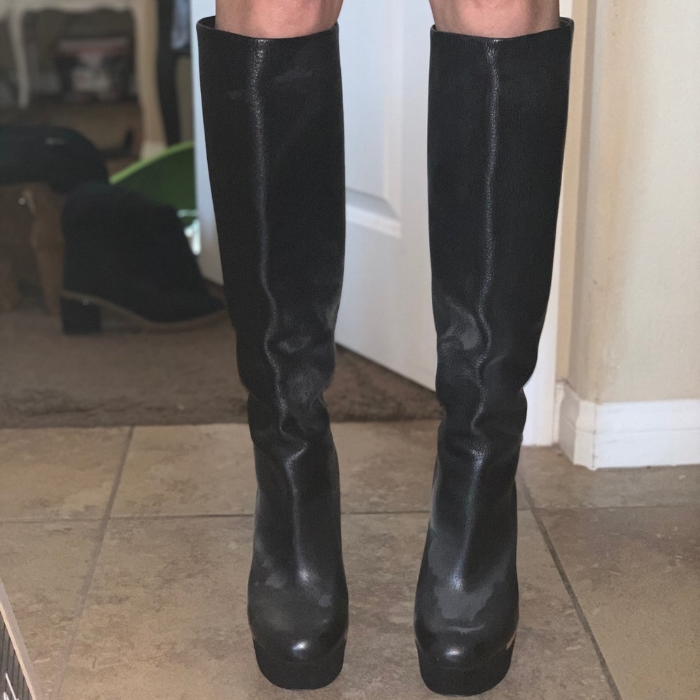 Gucci leather suede bottom tall boots - Picture 6 of 7